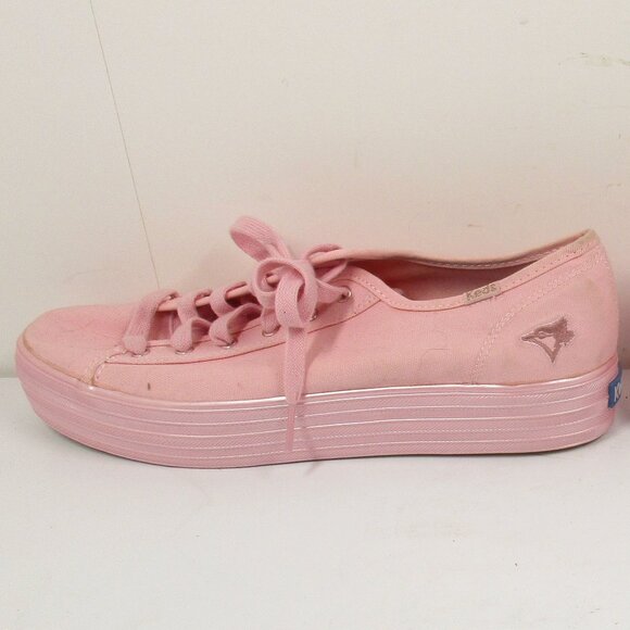 Keds Canvas Women's Pink Shoes Ortholite Sneakers Blue Jays Baseball Size 9 US - Picture 3 of 11